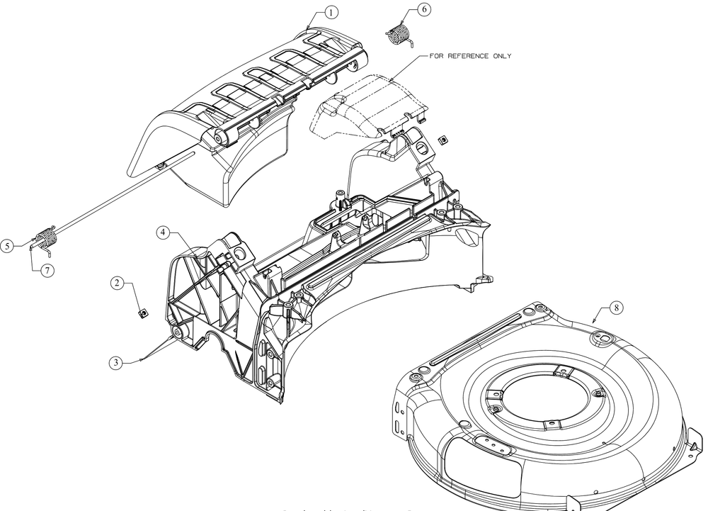 Deck Assembly Diagram and Parts List for SC500HW (12ABD22J756)(2016) Cub Cadet Lawn Mower